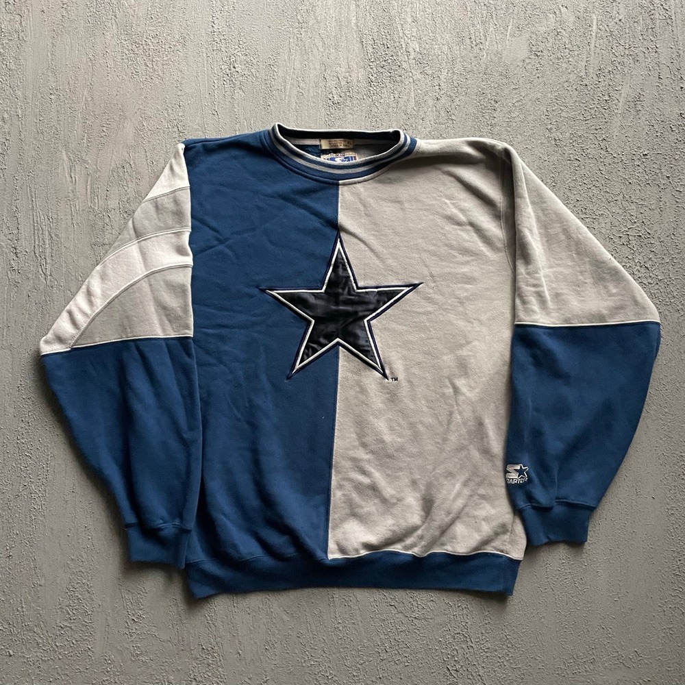 Vintage Dallas Cowboys Star Sweatshirt Mens XL Blue Grey 90s Starter